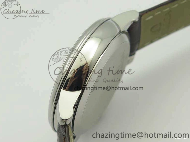 0310 FashionForward De Ville Prestige Real Power Reserve SS TW 1:1 Best Edition White Dial SS Markers On Leather Strap A 8095